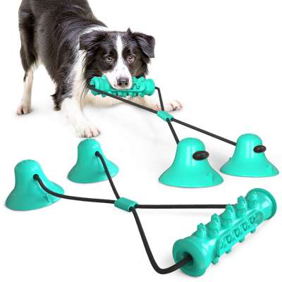 2020 New Arrival Dog Toys Dog Molar Rod Tooth Cleaning Stick Food Dog Chew Toy Silicone Pet Molar Bite Toys With 2 Suction Cup