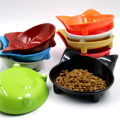 Cute Slow Feeder Pet Bowl Cat-Shaped Color Melamine Cat Bowl Luxury Portable Dog Food Bowls