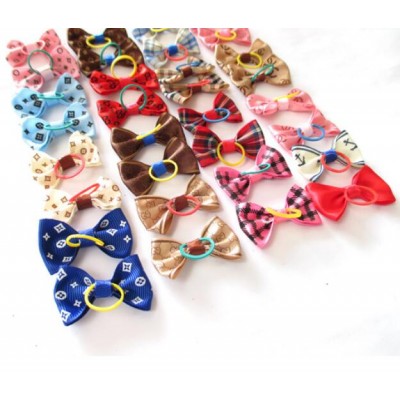 Variety Of Options Christmas Pet Hair Accessories Hair Clip Dog Polyester Bow Cat Hair Accessories For Puppy