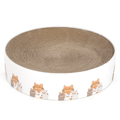 Hot Selling Circle Cat Scratcher Bed Corrugated Paper Pet Cat Play Toy Cat Scratcher Cardboard